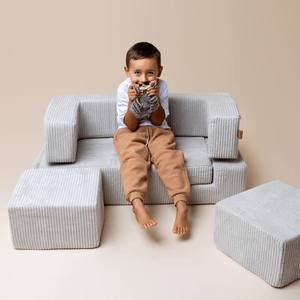 Corduroy Velvet Cover 6 Elements Baby Aesthetic <strong>Childrens</strong> Soft Play Bricks Set Modular Sofa Bricks for Education and Development - Product Image 3