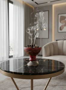 Quemador de Incienso de Alta Calidad, Quemador de Bakhoor con Aspecto Elegante, Quemador Decorativo Premium con Aspecto de Resina y Madera, Hecho a Mano - Product Image 5