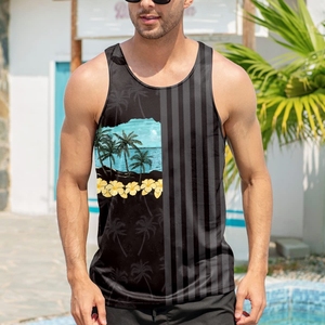 Vestes sans manches à sublimation à séchage rapide en gros, taille plus, débardeurs de musculation pour hommes - Product Image 3