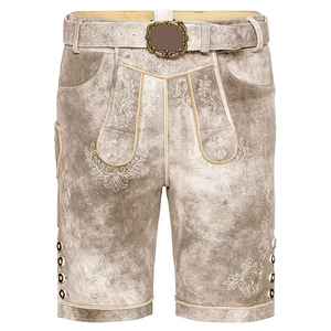 Homme s marron clair allemand Vintage cuir Lederhosen pour bavarois Oktoberfest 2025 authentique allemand bavarois Costume hommes - Product Image 5