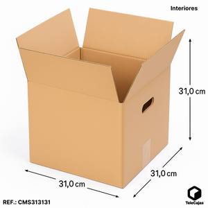 Caja de Papel Cuadrada de 31x31x31 cm con Asas para Platos, Vajilla o Sombreros - Product Image 2