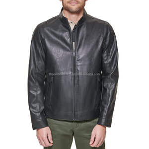 Customized <b>Real</b> <b>Leather</b> <b>Jacket</b> for Men High Quality with Stand Collar and Zipper Custom Colors Wholesale Rates <b>jacket</b> for men - Product Image 4