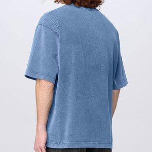 เสื้อยืดคอตตอนหนาน้ำหนักมากทรงโอเวอร์ไซส์สำหรับผู้ชาย สไตล์สตรีทแวร์ ปักลาย รับผลิตตามแบบ OEM ขายส่ง - Product Image 2