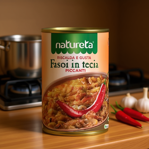 Natureta Fasoi en Salsa Picante Frita, Italia, 415g x 12 Unidades, Sopa Instantánea Sólida, Caliente y Lista para Disfrutar - Product Image 3