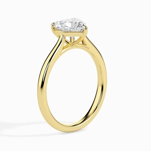 1.00 Ct Heart Cut <b>Solitaire</b> Moissanite <b>Ring</b> with Freshwater Pearl <b>Silver</b> & Gold Plated Vintage Engagement <b>Ring</b> - Product Image 4