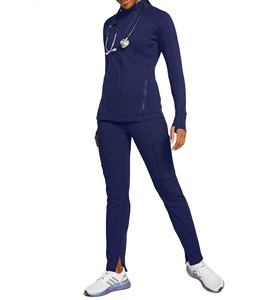 Imprimé fermeture éclair hôpital uniforme infirmière polaire veste vestes médicales unisexe à manches longues veste été hiver hôpital gommages - Product Image 1