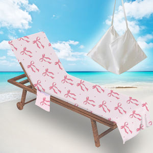 Khăn tắm ghế bãi biển/ bán buôn kiểu Tây, khăn tắm ghế hồ bơi, khăn phủ ghế dài có túi cho sân vườn ngoài trời - Product Image 4