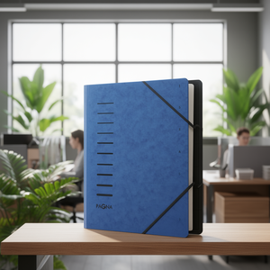 PAGNA Blue Pressed Chipboard Filing <b>Folder</b> for DIN <b>A4</b> 7-Compartment Color Block (Black) - Product Image 3