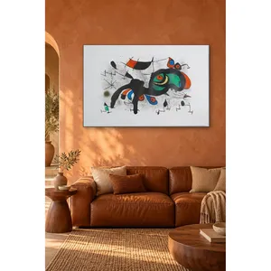 Fida Joan Miro Figurine d'oiseau colorée sur fond blanc Impression sur toile - Product Image 4