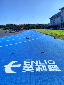 Enlio <span class=keywords><strong>ProTrack</strong></span> + superficie de carrera de goma reciclada certificada por IAAF | Sistema de Pista Atlética prefabricada ecológica - Product Image 3