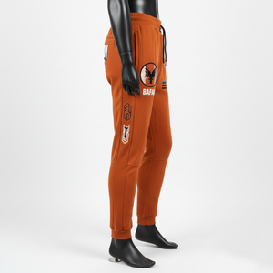 <b>High</b> Quality 300 GSM Fleece Jogger Pant Soft Warm Polyester Rust Shade With <b>Knee</b> Panels And Custom Logo Washed men's pants - Product Image 3