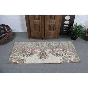 Alfombra de 2.3x5.2 pies, Alfombra Turca Vintage, Alfombra de Lana Verde - Product Image 3