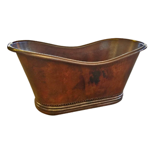 Vente en gros de baignoires autoportantes personnalisées en cuivre et argent, martelées avec un intérieur nickelé, baignoires chaudes pour salle de bains élégantes - Product Image 4