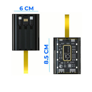 Batterie externe intelligente 10000mAh avec affichage numérique LED, veilleuse, batterie Li-Polymère en plastique, sortie 5W/18W, 3A, Japon, 50000mAh - Product Image 3