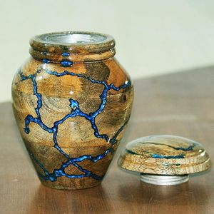 Handmade <b>Large</b> Adult Size Mosaic Aluminium Glass Cremation <b>Urn</b> Unique Funerals Supply With Individual Tiles Applied Burial - Product Image 3