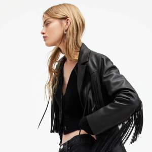 Trendy Women's Black Fringe <b>Leather</b> <b>Jacket</b> Western Cowgirl Tassel <b>Blazer</b> Genuine Sheepskin Outerwear Streetwear Ladies Coat - Product Image 2