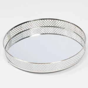 ถาดโลหะและกระจกอเนกประสงค์ เหมาะสำหรับตกแต่งห้องนั่งเล่น ห้องนอน ห้องน้ำ และทางเข้าบ้าน - Product Image 1