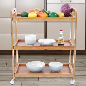 Étagère de cuisine mobile moderne KIBamboo KIB004 avec roulettes 32x60x73cm en bois de chêne - Product Image 6