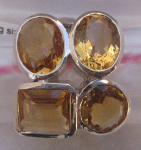 แหวนคริสตัลซิทรินธรรมชาติสำหรับผู้หญิงจาก Shah Gems เงินแท้ 925 - Product Image 1
