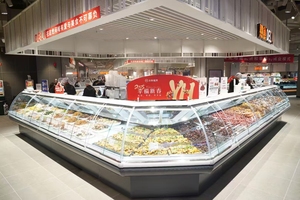 Siêu thị mở Máy làm lạnh thẳng đứng đóng băng không khí Rèm hiển thị tủ lạnh multideck hiển thị - Product Image 4