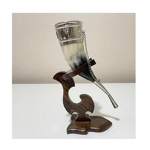 Corne à vin classique haut de gamme avec corne à boire en métal, mug viking artisanal, mug en corne, prix d'usine le plus bas - Product Image 3