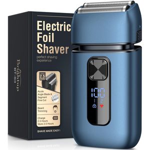 Afeitadora Eléctrica Inalámbrica Recargable USB-C, Resistente al Agua, para Hombre, Azul, con Doble Cuchilla, IPX7 - Product Image 2