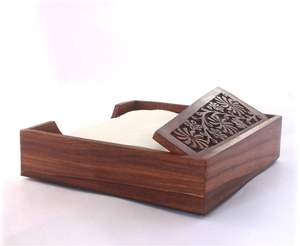 Servilletero de madera Colección de desplazamiento plano, Servilletero de barra para mesas, Soporte de pañuelos de vajilla, Dispensador de servilletas de granja - Product Image 3