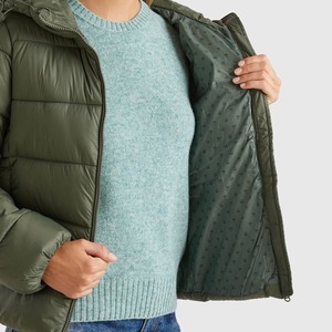 2025 meilleure qualité femmes OEM doudoune Logo personnalisé bulle solide couleur unie hiver coton remplissage doublure en nylon respirant - Product Image 6