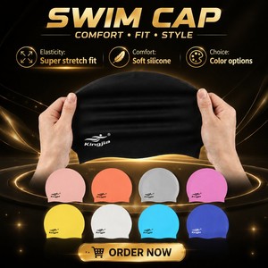 <span class=keywords><strong>Bonnet</strong></span> <span class=keywords><strong>de</strong></span> <span class=keywords><strong>bain</strong></span> en silicone imperméable et élastique pour adultes, avec logo personnalisé imprimé, protection des oreilles pour l'entraînement en piscine - Product Image 6