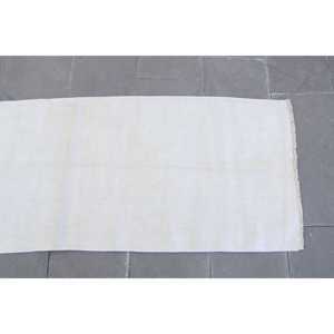 พรมวินเทจขนาด 2.1x5.9 ฟุต, พรมวิ่งสไตล์ตุรกี, พรมลายทางสีขาวเทา - Product Image 5