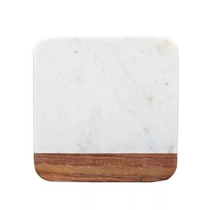 Ensemble de sous-verres à thé design créatif maison hôtel restaurant antidérapant marbre et bois thé café boisson ensemble de sous-verres pour ustensiles de cuisine - Product Image 1