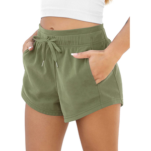 Pantalones cortos transpirables de lino para mujer, Shorts informales de entrenamiento para gimnasio, con patrón personalizado, para verano, venta al por mayor - Product Image 4