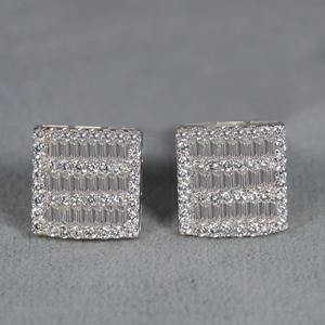 Boucles d'oreilles en or blanc 14 carats avec diamant de laboratoire, best-seller, pour cadeau d'anniversaire, clarté VVS - Product Image 4
