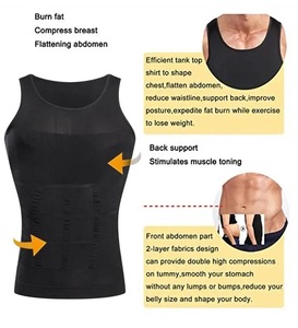Men's Seamless Waist Trainer Tank Top Body <b>Shaper</b> Slimming Compression Vest Button <b>Belly</b> Control Weight Loss Shapewear - Product Image 4