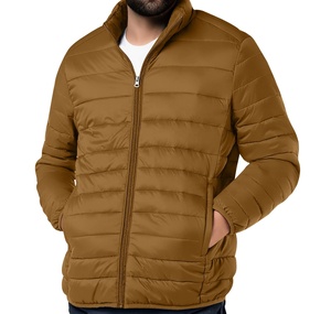 Veste matelassée à capuche décontractée pour homme et femme en nylon de couleur unie avec logo personnalisé, vente en gros - Product Image 4