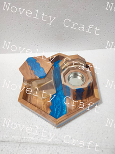 Epoxy Resin with Wood Customize <b>Incense</b> bakhoor <b>Burner</b> with tray and acrylic box for Return Gifts from Manufacturing Company - Product Image 4