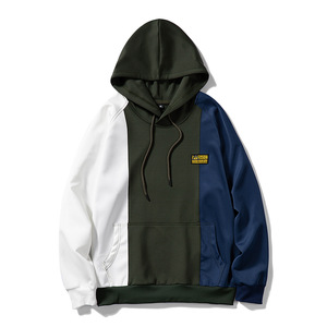 Haute qualité personnalisé hommes lourd polaire pull à capuche décontracté hiver sweats couleur bloc impression à la mode couleur impression - Product Image 1