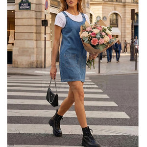 Casual Fashion Knitted Knee Length 100% Cotton Breathable Jeans <b>Romper</b> for <b>Women</b> Modern Design - Product Image 5