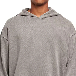 Nouveaux sweats à capuche pour hommes, effet délavé, 100% coton, hiver, sur mesure, anti-plis, respirants, en molleton, haute qualité, avec poches - Product Image 2
