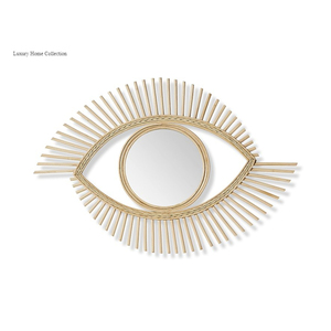Modern Fancy Unique Shape Metal <b>Round</b> <b>Frame</b> Wall Mirror Gold Color Bathroom and Hotel Restaurant Accessories Supplies Low Price - Product Image 4