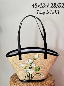 Bolso de mano de cuero con correas ecológicas hecho a mano con patrones decorativos florales únicos, nuevo modelo elegante, dos cierres de cremallera - Product Image 4