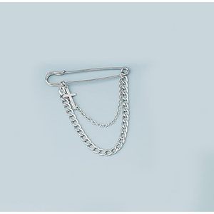 เข็มกลัดสีเงินยาว1ชิ้นเข็มกลัดพั้งค์สำหรับผู้หญิงสำหรับสเวตเตอร์ผ้าคลุมไหล่คลิปเทียม-สำหรับโอกาสเป็นของขวัญ - Product Image 2