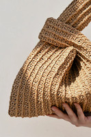 Sac en raphia noir noué à la main du Vietnam