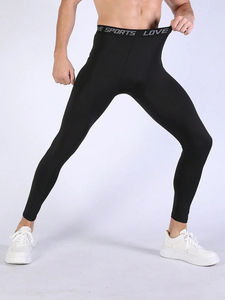 Collants de sport pour homme en coton sans couture, compression, élastiques, logo imprimé, taille basse, leggings de course à pied - Pantalons de sport pour homme - Product Image 5