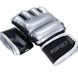 Guantes de medio Dedo de alta calidad Diseño de logotipo personalizado Cuero de calidad de exportación garantizada para adultos Guantes de boxeo de artes marciales - Product Image 1