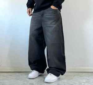 Pantalones Vaqueros de Mezclilla Holgados de Estilo Urbano para Hombre, Lavados y Desgastados, Estilo Vintage, Unisex, Talla Grande - Product Image 5