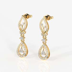 Lumia Lab-Grown Diamond Wedding Earrings with 14K Gold Elegant Diamond Jewelry - Product Image 3