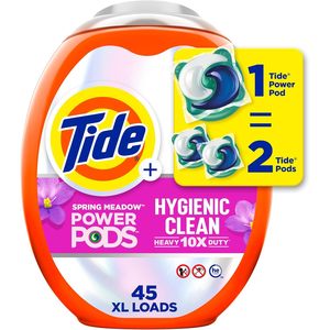 Tide Hygienic Clean Heavy Duty 10x PODS 45 unités, lessive en dosettes, parfum Spring Meadow, forme visible en poudre - Product Image 1