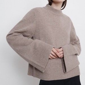 Pull décontracté en pur cachemire pour femmes, ample et épais, col haut et rond, nouveau style pour l'été, grande taille - Product Image 1