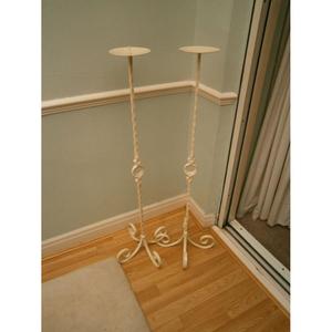 Portavelas creativo de mano, soporte de vela hecho a mano de hierro con acabado negro, soporte de vela antideslizante para casa de campo - Product Image 4